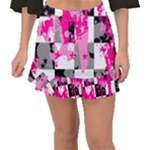 Pink Star Splatter Fishtail Mini Chiffon Skirt