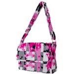 Pink Star Splatter Full Print Messenger Bag (L)