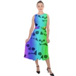 Rainbow Skull Collection Midi Tie-Back Chiffon Dress