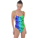 Rainbow Skull Collection Tie Strap One Piece Swimsuit