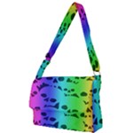 Rainbow Skull Collection Full Print Messenger Bag (L)