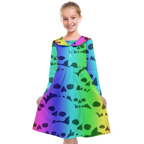 Rainbow Skull Collection Kids  Midi Sailor Dress from UrbanLoad.com