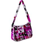 Pink Checker Graffiti  Zip Up Shoulder Bag