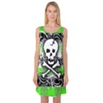 Deathrock Skull Sleeveless Satin Nightdress