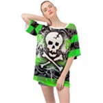 Deathrock Skull Oversized Chiffon Top