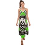 Deathrock Skull Halter Tie Back Dress 