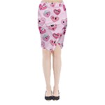 Emoji Heart Midi Wrap Pencil Skirt
