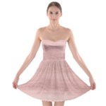 Pink Wood Strapless Bra Top Dress