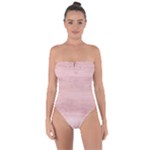 Pink Wood Tie Back One Piece Swimsuit