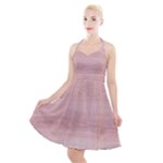 Pink Wood Halter Party Swing Dress 