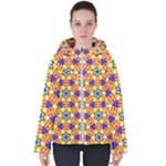 Wavey shapes pattern                                                             Women s Hooded Puffer Jacket