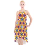 Wavey shapes pattern                                                             High-Low Halter Chiffon Dress