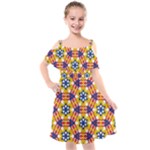 Wavey shapes pattern                                                          Kids  Cut Out Shoulders Chiffon Dress