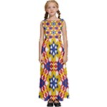 Wavey shapes pattern                                                    Kids  Satin Sleeveless Maxi Dress