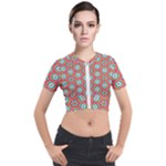 Hexagons and stars pattern                                                                Short Sleeve Cropped Jacket