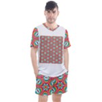 Hexagons and stars pattern                                                              Men s Mesh Tee and Shorts Set