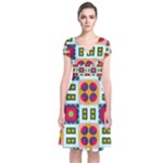 Shapes in shapes 2                                                                 Short Sleeve Front Wrap Dress