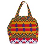 Red flowers and colorful squares                                                               Boxy Hand Bag