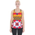 Red flowers and colorful squares                                                                Piece Up Tank Top