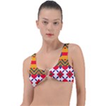Red flowers and colorful squares                                                                  Ring Detail Bikini Top