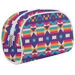 Pastel shapes rows on a purple background                                                              Makeup Case (Medium)