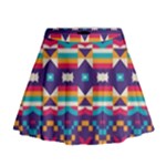 Pastel shapes rows on a purple background                                                                     Mini Flare Skirt