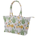 Flowers on a white background pattern                                                                  Canvas Shoulder Bag