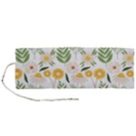 Flowers on a white background pattern                                                                 Roll Up Canvas Pencil Holder (M)