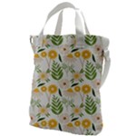 Flowers on a white background pattern                                                                Canvas Messenger Bag
