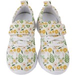 Flowers on a white background pattern                                                                 Kids  Velcro Strap Shoes