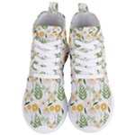 Flowers on a white background pattern                                                                   Women s Lightweight High Top Sneakers