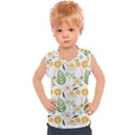 Flowers on a white background pattern                                                                  Kids  Mesh Tank Top