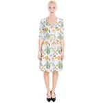 Flowers on a white background pattern                                                                        Wrap Up Cocktail Dress
