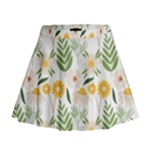 Flowers on a white background pattern                                                                      Mini Flare Skirt