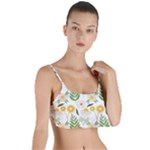 Flowers on a white background pattern                                                                    Layered Top Bikini Top