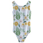 Flowers on a white background pattern                                                                   Kids  Cut-Out Back One Piece Swimsuit