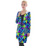 Colorful stars pattern                                                                    Hooded Pocket Cardigan