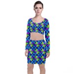 Colorful stars pattern                                                                        Long Sleeve Crop Top & Bodycon Skirt Set