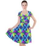 Colorful stars pattern                                                                     Cap Sleeve Midi Dress