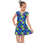 Colorful stars pattern                                                                    Kids Cap Sleeve Dress