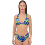 Colorful stars pattern                                                                     Double Strap Halter Bikini Set
