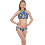 Colorful stars pattern                                                                     Cross Front Halter Bikini Set