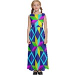 Colorful stars pattern                                                           Kids  Satin Sleeveless Maxi Dress