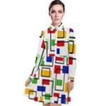 Colorful rectangles                                                                  Long Sleeve Chiffon Shirt Dress