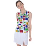 Colorful rectangles                                                                     Women s Sleeveless Mesh Sports Top