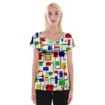 Colorful rectangles                                                                      Women s Cap Sleeve Top