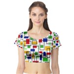 Colorful rectangles                                                                      Short Sleeve Crop Top