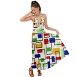 Colorful rectangles                                                                       Backless Maxi Beach Dress