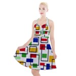 Colorful rectangles                                                                         Halter Party Swing Dress