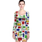 Colorful rectangles                                                                      Long Sleeve Velvet Bodycon Dress